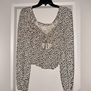 Long sleeve cheetah print shirt